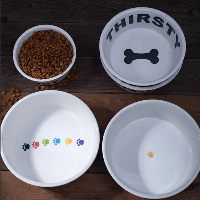 Dog Bowls Ceramic Anti-spill Pet Food & Drinking Bowl