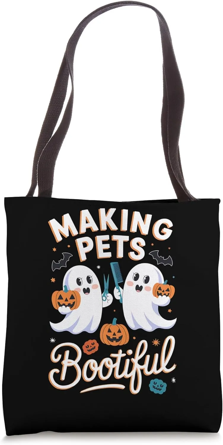 Dog Lover Funny Halloween Making Pets Bootiful Grooming Tote Bag