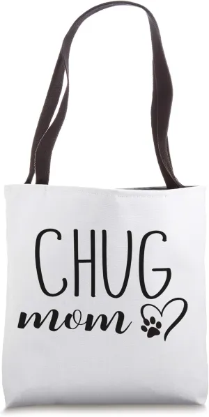 Dog Paw Print Heart Chug Mom Tote Bag