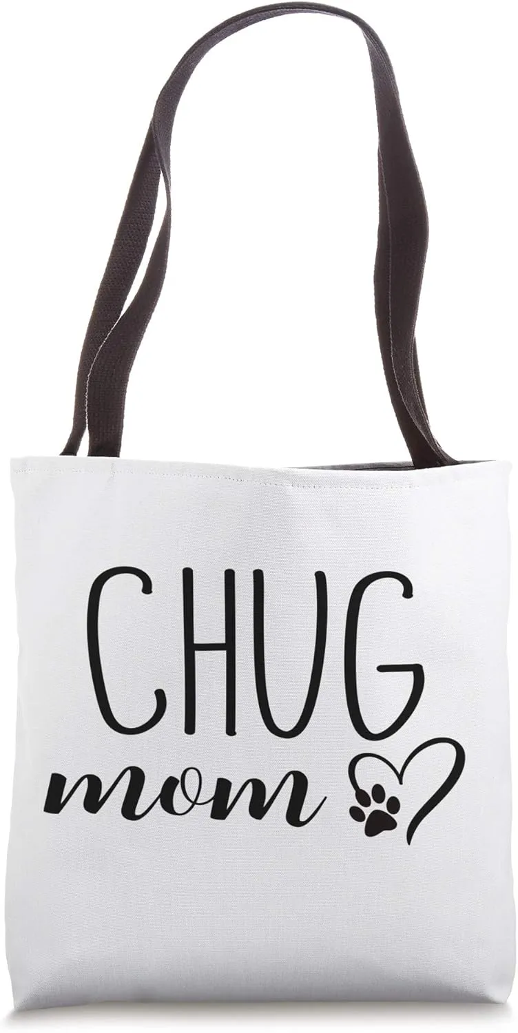 Dog Paw Print Heart Chug Mom Tote Bag