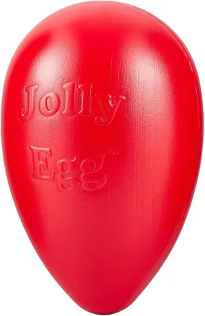 Dog Toy 8 Inch Hard Plastic Egg Shaped Jolly Interactive Fun Choose Color or Set (Red)