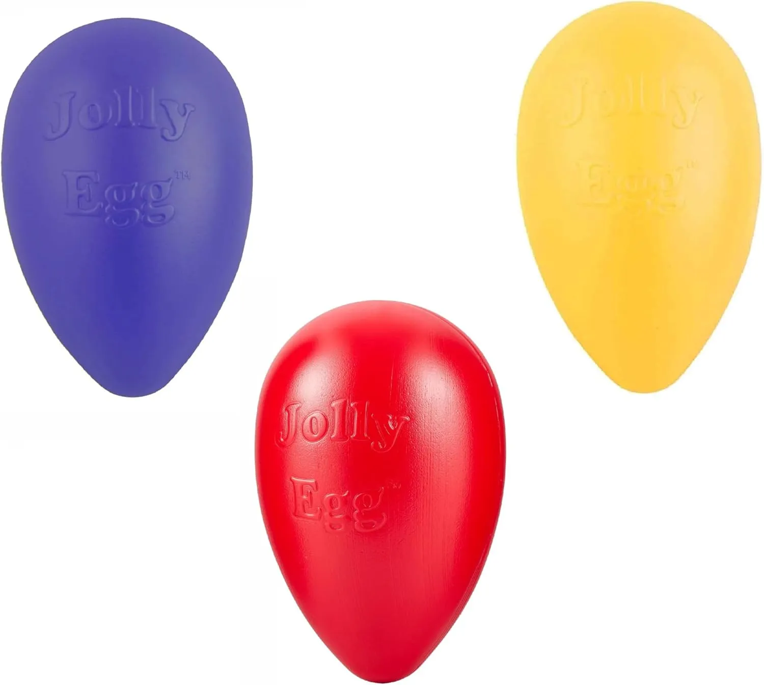 Dog Toy 8 Inch Hard Plastic Egg Shaped Jolly Interactive Fun Choose Color or Set (Red)