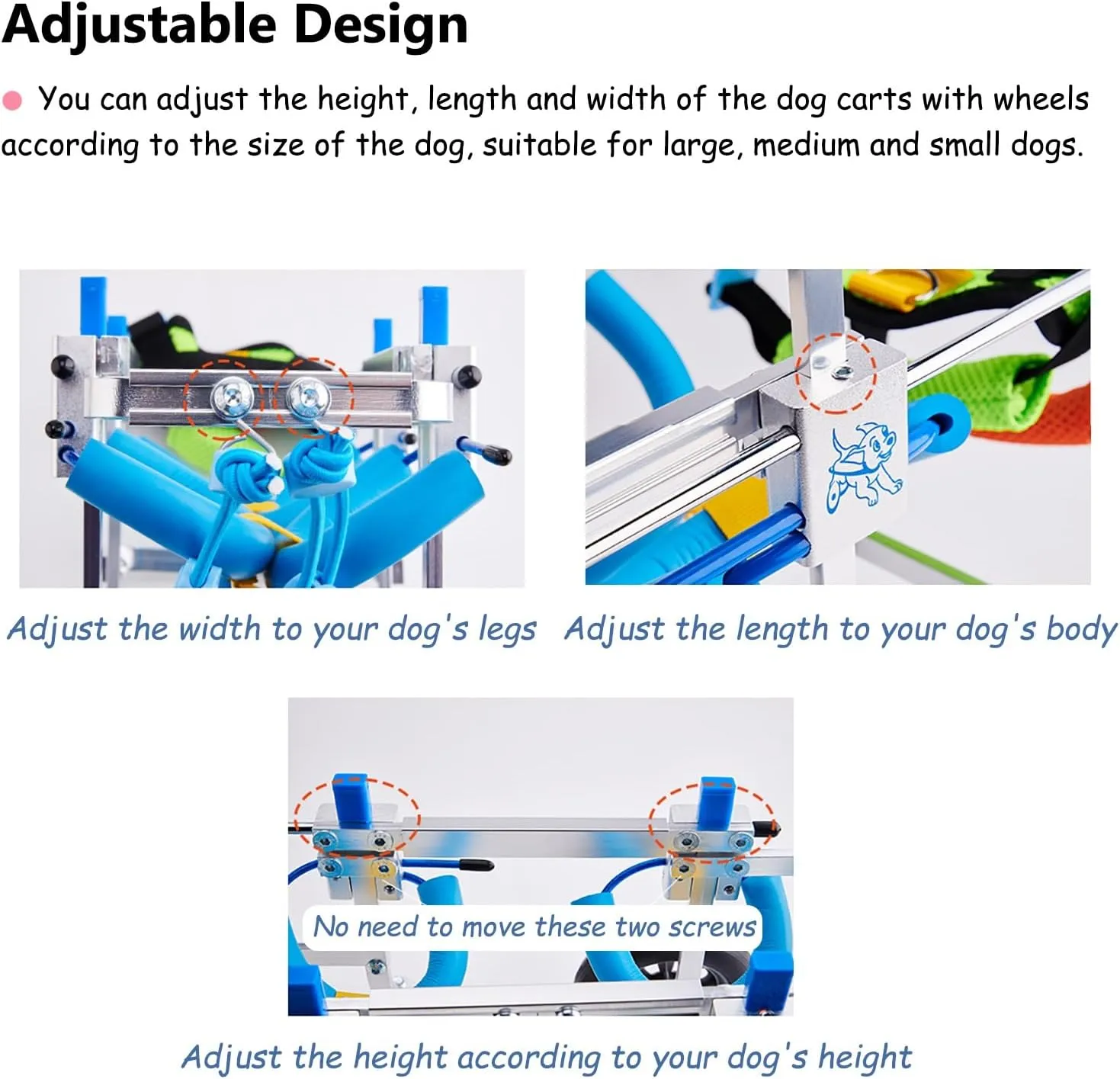 Dog Wheelchair Doggy Full Support Bike Trailer 4 Wheel, Old Carts for All Legs Medium Dogs, Weak Mobility Aid Trolley, Recover Large Pet