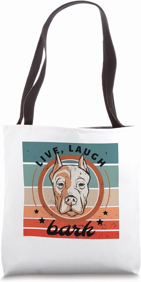 Dog serious grouchy Live Laugh Bark Dog Dogs Animal Pet Tote Bag