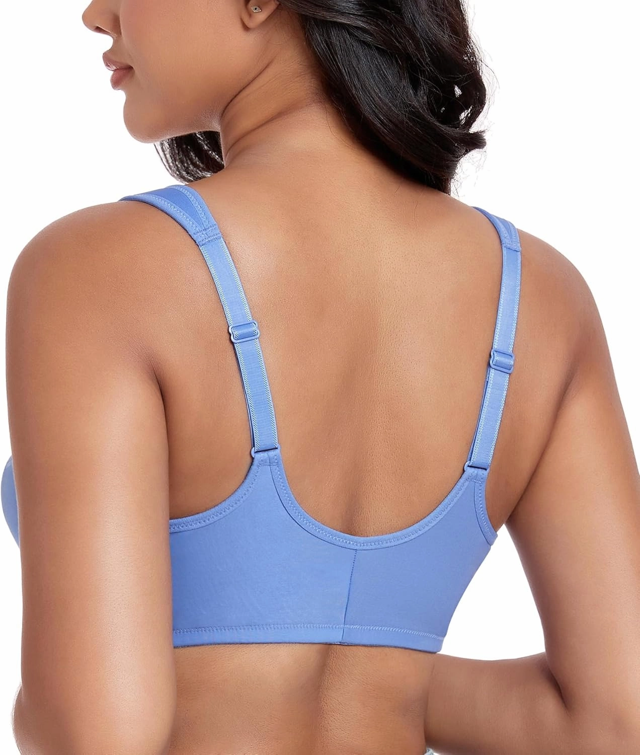 DotVol Women's Plus Size Front Closure U-Back Underwire Wide Strap Everyday Bra