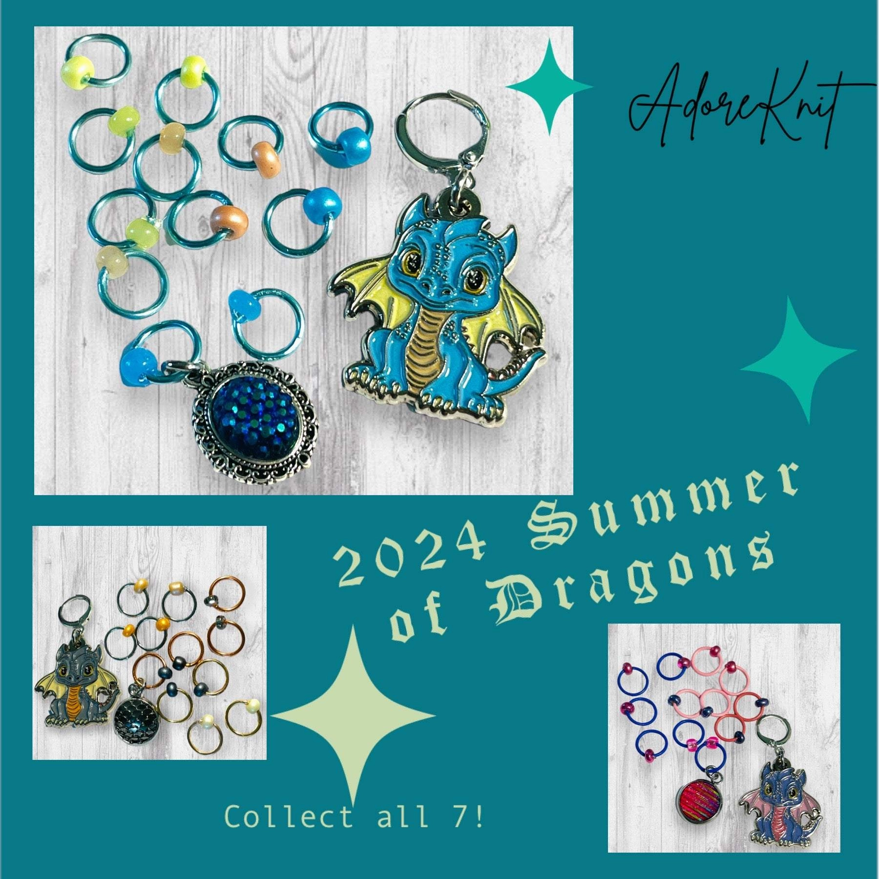 Dragons are the Most Horrible Animal Progress and Stitch Markers