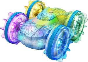 Dual Remote Control Rc Cars Stunt Car Double Side Flip Drift Drive 360 Rotation Toy Amphibious Gesture Sensing Stunt car, Water Pool Toys Waterproof 4WD Gesture l Toys for Kids Boys Girls (Colorful)