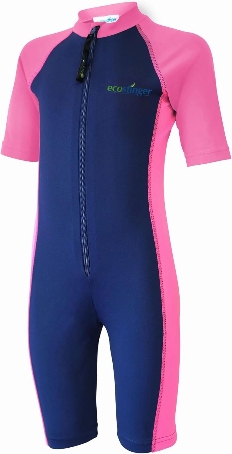EcoStinger® Girls One Piece Sunsuit UV Protective Swimsuit Chlorine Resistant UPF50  Navy Pink