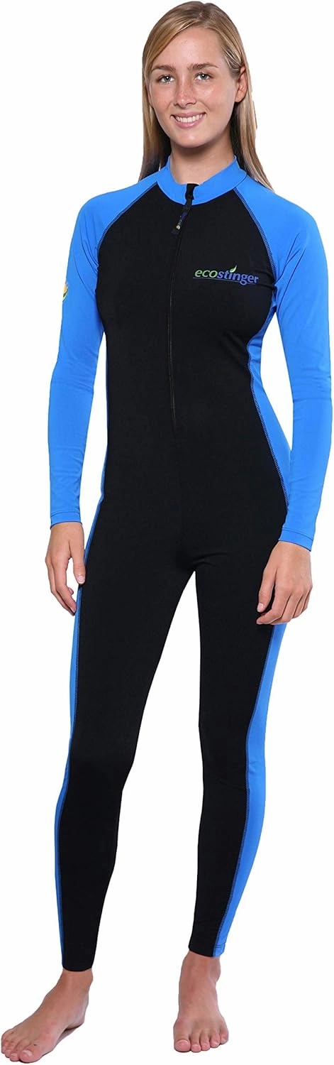 EcoStinger® Women Full Body UV Swimsuit Stinger Suit Dive Skin Chlorine Resistant UPF50  Black Blue