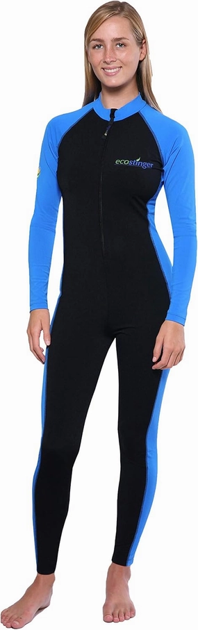 EcoStinger® Women Full Body UV Swimsuit Stinger Suit Dive Skin Chlorine Resistant UPF50  Black Blue