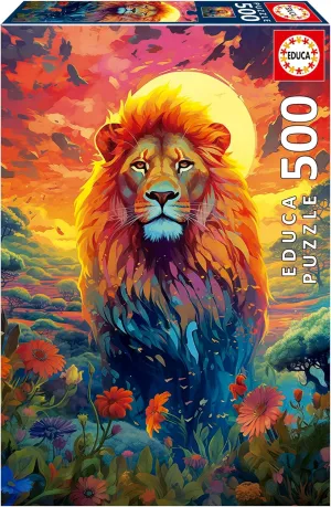 Educa - 500 Piece Puzzle for Adults | Majestic Look of The Lion. Dimensions: 34 x 48 cm. Ages 11 and up (20261)