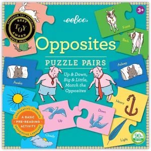 eeBoo: Opposites Puzzle Pairs, Educational Tool, Matching Images, Encourages Critical Thinking Skills in a Fun Way, Perfect for Ages 3 and up