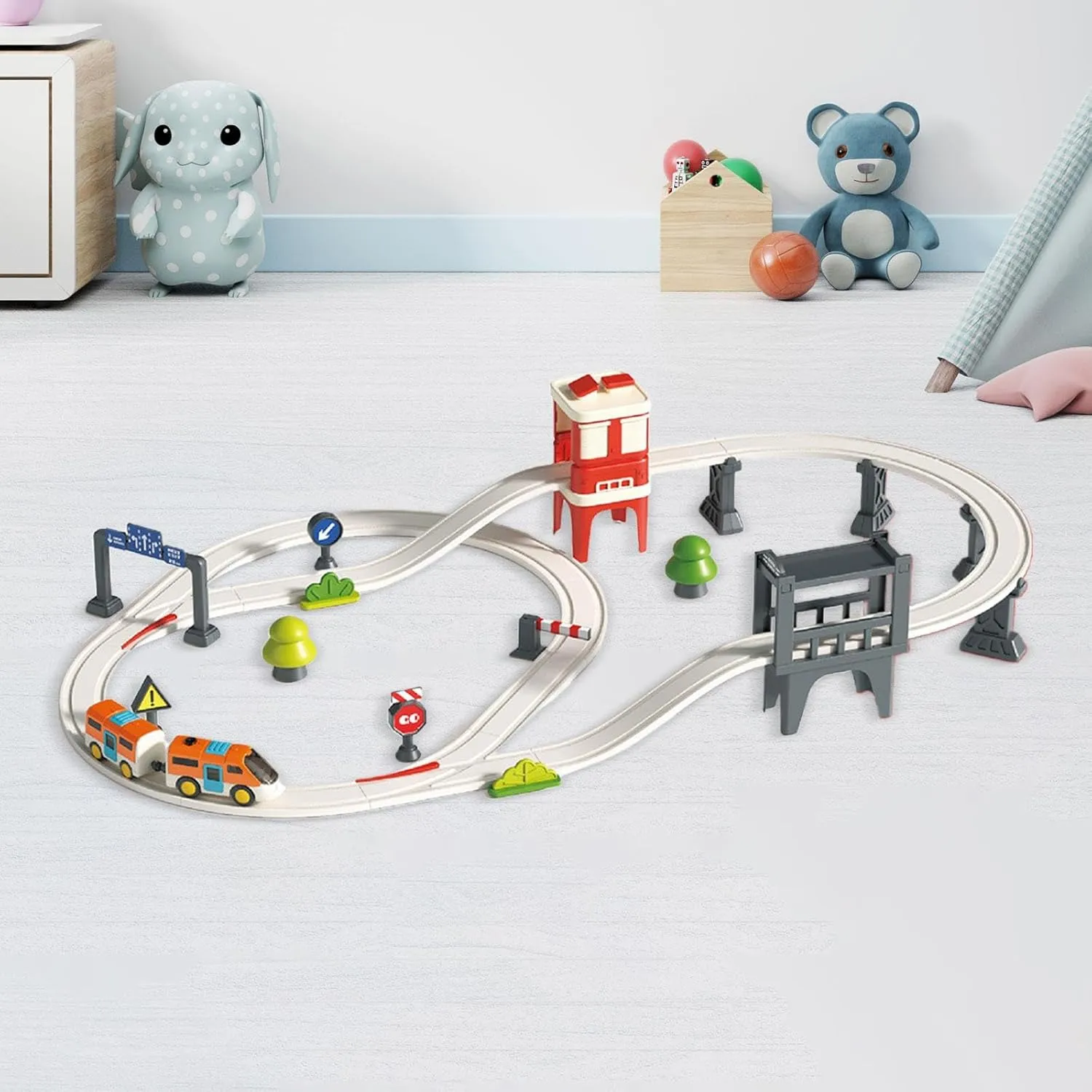 Electric Train Track Set Train Toy Set Development Toy Interactive Fun Creative for Girls Boys 3 4 5 6 7 8  Year Old Gift, City Track XL