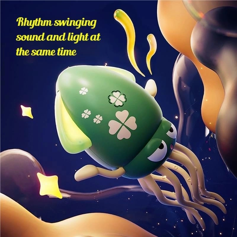 Electric Dancing Octopus Baby Toy, Automatic Evasion Octopus Toy with Led Light and Music, Interactive Entertainment for Baby Sensory Development Birthday Gifts(Pink)