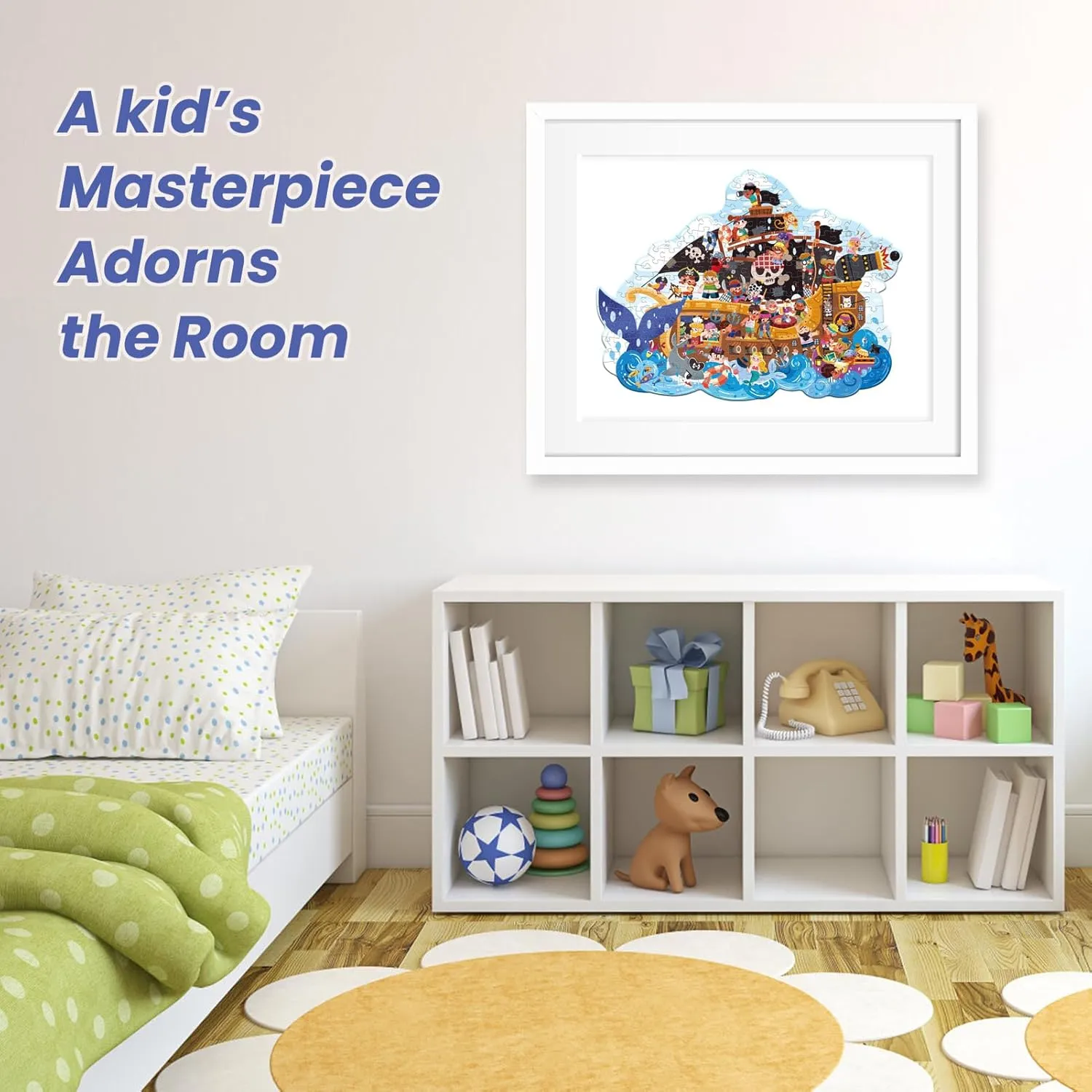 ELX 206 Piece Pirate Jigsaw Puzzle for Kids 6 , Large Floor Puzzle for Preschool Learning with Storage Bag, Educational Toy Gift Birthday and Christmas for Boys Girls