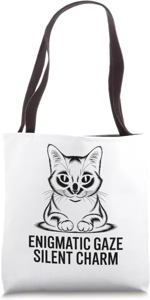 Enigmatic Gaze Silent Charm Cat Lover Feline Pet Meow Cats Tote Bag
