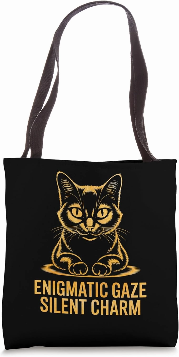 Enigmatic Gaze Silent Charm Cat Lover Feline Pet Meow Cats Tote Bag