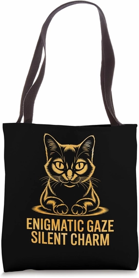 Enigmatic Gaze Silent Charm Cat Lover Feline Pet Meow Cats Tote Bag