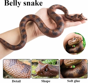EOIVSH 6pcs Fake Snakes - Realistic Rubber Snakes Keep Birds Away - Snake Toys Set with King Cobra, Rattlesnake etc - Great for Halloween Prank Props