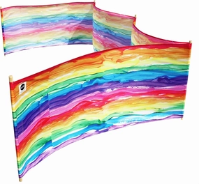 erda Watercolor Rainbow Pro Beach Recycled Polyester Rip-Stop 20 ft Lightweight Windscreen, Privacy Screen, Wind Blocker, Free Matching Shoulder Bag