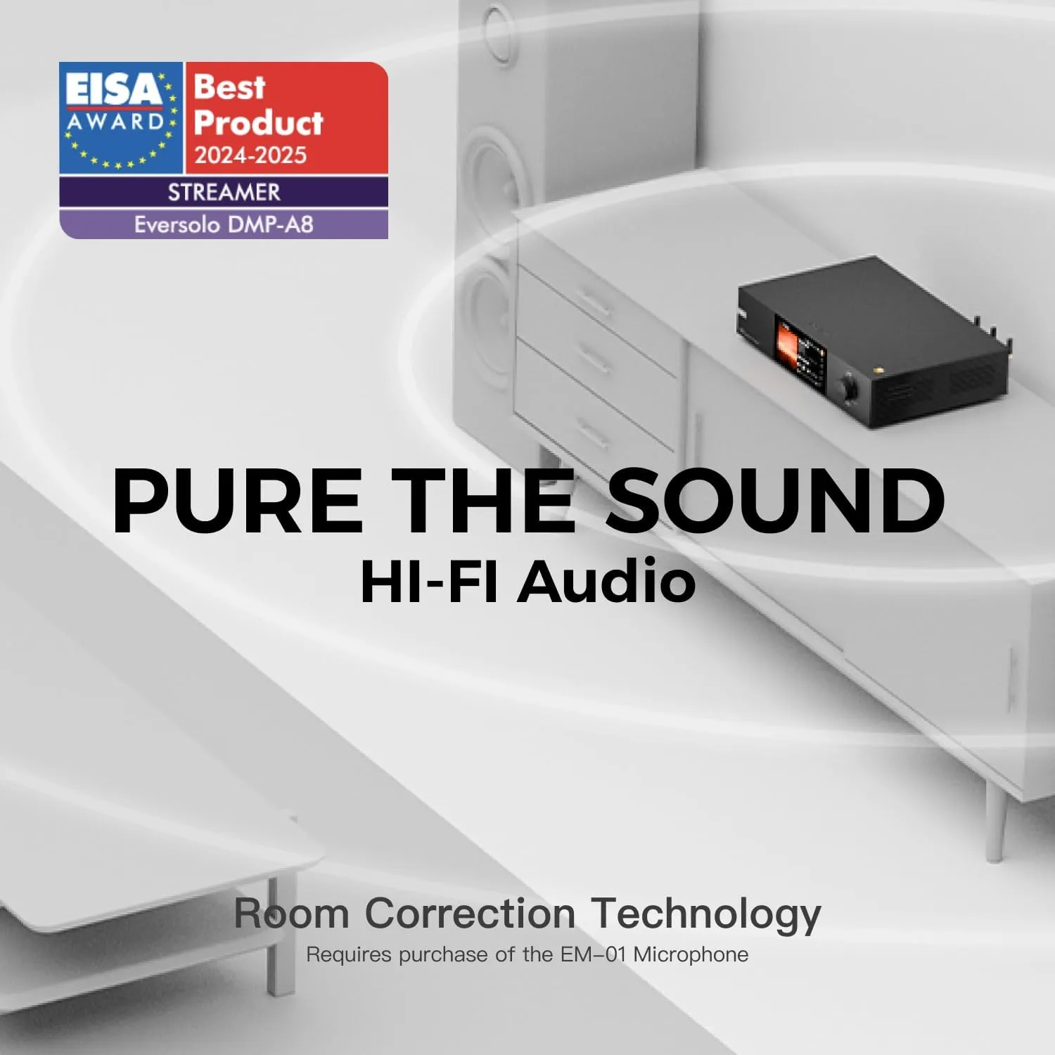 EVERSOLO DMP-A8 Music Streamer,DAP,DAC,Preamp,4GDDR4  64GeMMC AK4191EQ AK4499EX,ARC Input,IIS Output,UV Meters,spectrums,Parametric EQ,Pre AMP 10dB Analog gain,DSD512 PCM768kHz/32bit Black