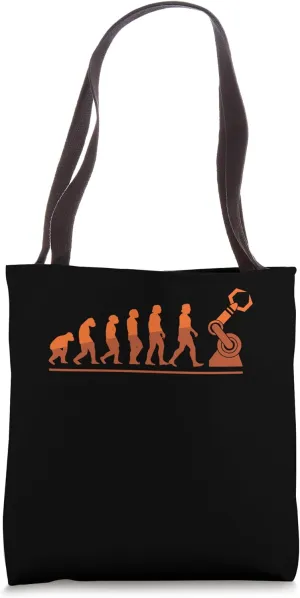 Evolution Of Man To Robot Automation Tote Bag