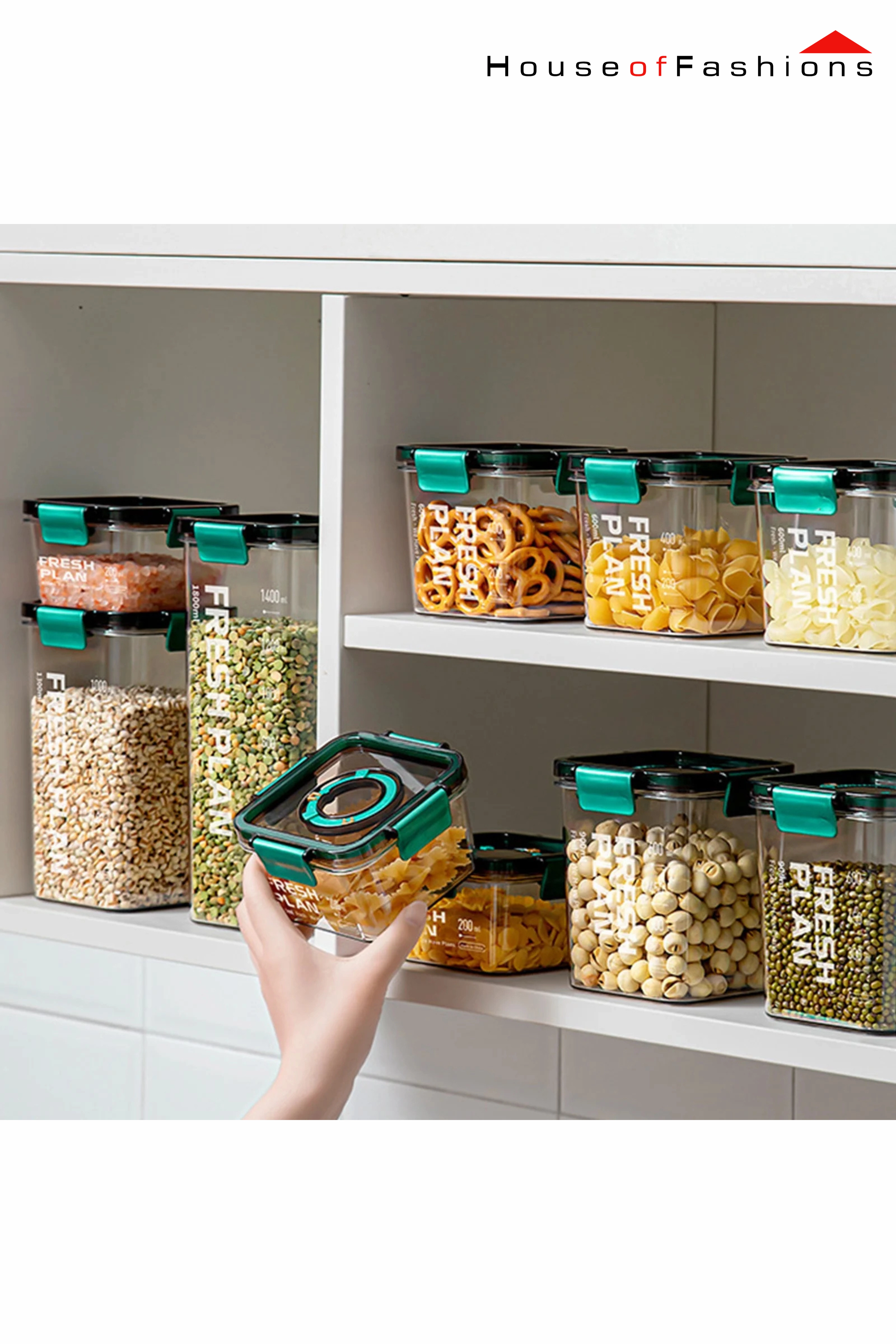 Extra Large Airtight Food Storage Container with Lid – Clear Kitchen Organizer for Flour, Sugar, Rice, Cereal, Snacks – 900ml