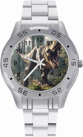 Fierce Dinosaur Simple Stainless Steel Band Business Watch Dress Wrist Unique Luxury Work Casual Waterproof Watches