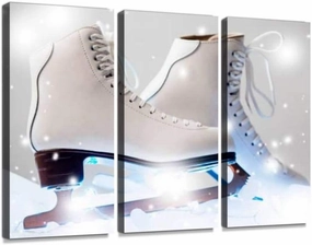 Figure Skates ice skatings and Pictures Print On Canvas Wall Artwork Modern Photography Home Decor Unique Pattern Stretched and Framed 3 Piece