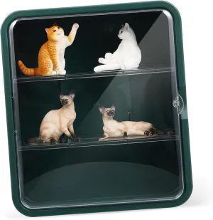 Figurine Display Case with Shelves Magnetic Door and Easy Installation Multi Functional Display Box for Collectibles Action Figures and Miniatures for Home Office Retail Use