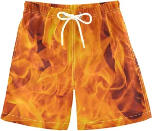 Fire Flame Boys Swim Trunks Toddler Swim Shorts Little Boys Bathing Suit Swimsuit Toddler Boy Swimwear
