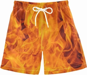 Fire Flame Boys Swim Trunks Toddler Swim Shorts Little Boys Bathing Suit Swimsuit Toddler Boy Swimwear