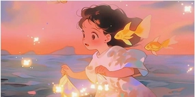Fish Girl 500 Pieces Anime Jigsaw Puzzle for Adults Fun Toy Intellectual Game Home Decoration Stress Relief Toy Education Game 500pcs Gift for Women Men 20.5x15 Inch