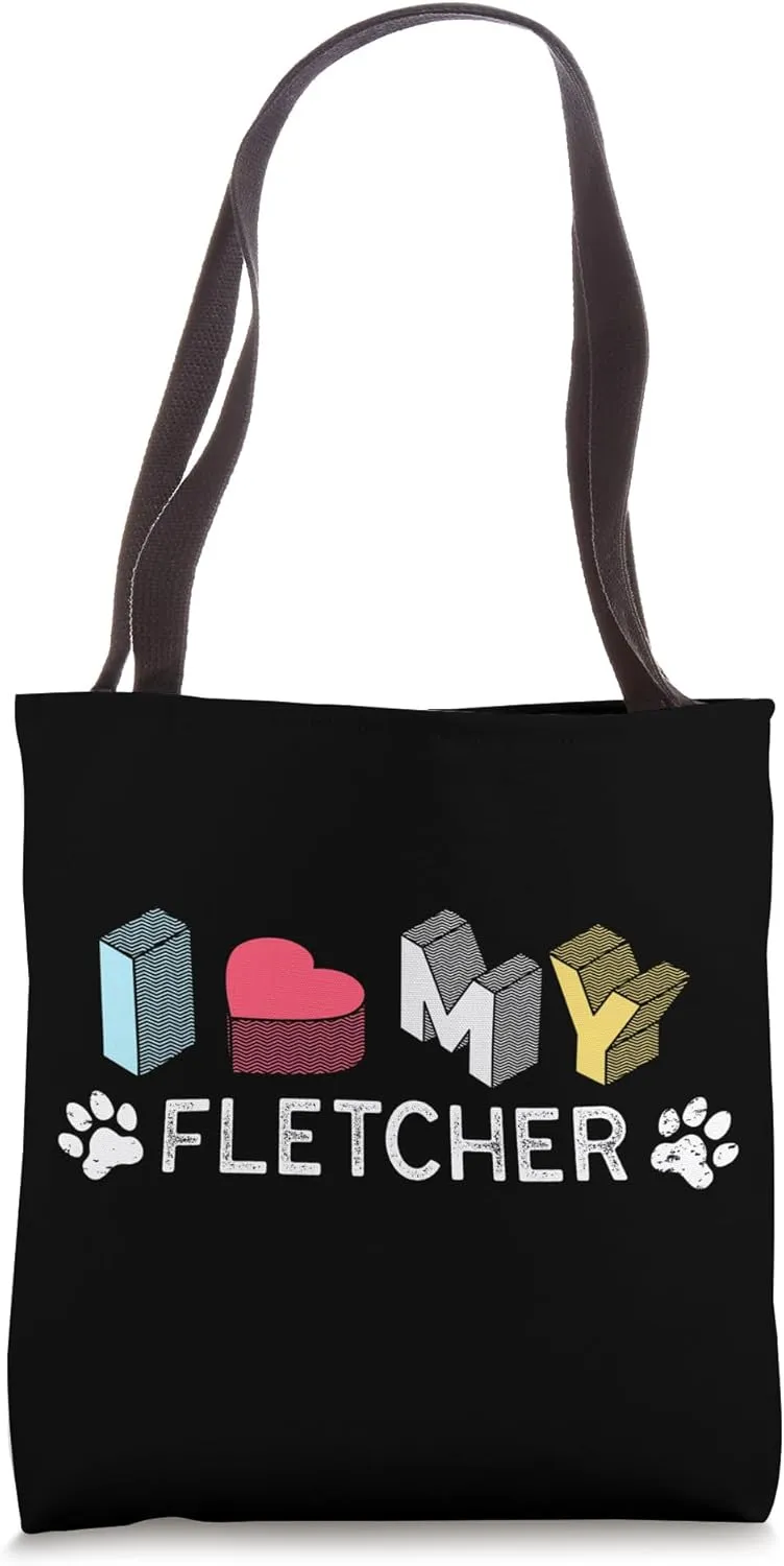 Fletcher Personalized Dog Name Fletcher Pet Lover Tote Bag