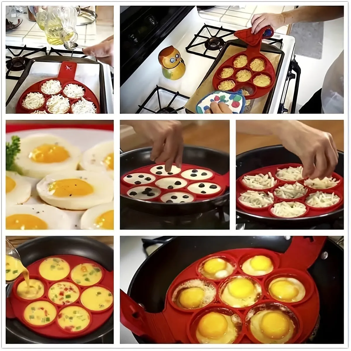 Flip N Cook Silicone Pancake Mold - Easy Flip Design, Non-Stick Surface, Heat Resistant Silicone - Ideal for Breakfast