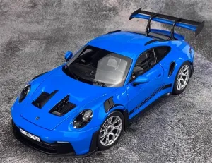 FloZ for NOREV for Porsche for 911 for 992 for GT3 for RS Shark Blue Silver Wheel Hub 1:18 Car Pre-Built Model