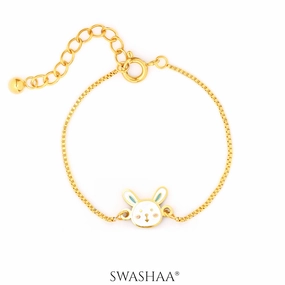 Fluffy Bunny 18K Gold Plated Kid's Bracelet