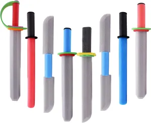 Foam Swords for Kids - 17 Inch Ninja Foam Prince Sword Weapons Toy Set Party Supplies Gift for Boys Girls, Kids Warrior Knights Pretend Play Safe Fighting Set (8 Pack)