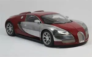 for AUTOART for Bugatti for Veyron Ledition Centenaire Racing Red Silver Plated 1:18 car Pre-Built Model