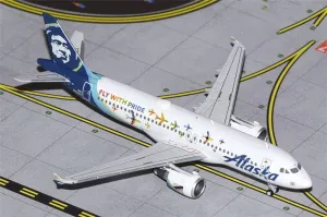 for GeminiJets for Alaska Fly with Pride for Airbus A320 N854VA 1/400 DIECAST Aircraft Pre-builded Model