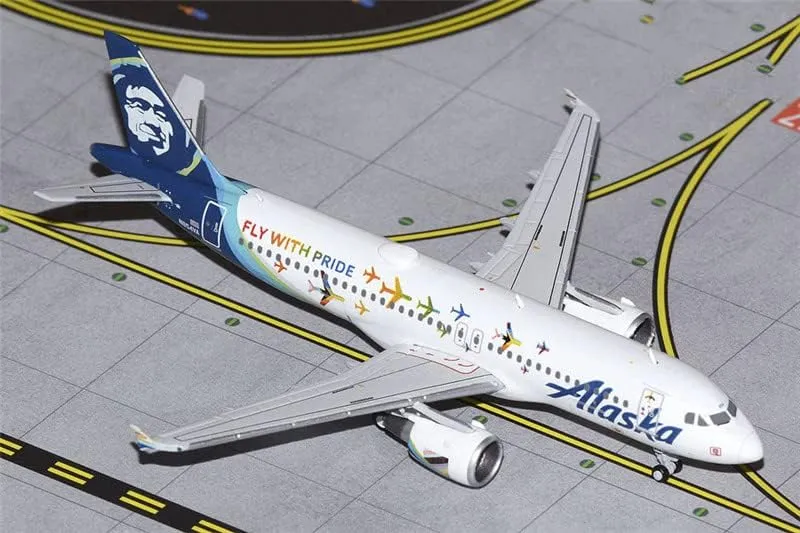 for GeminiJets for Alaska Fly with Pride for Airbus A320 N854VA 1/400 DIECAST Aircraft Pre-builded Model