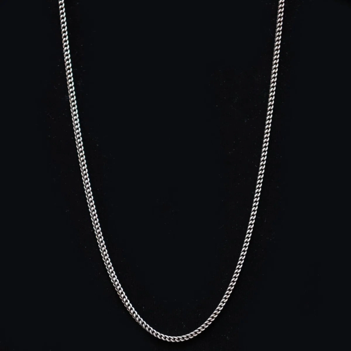 Francilo Gun Metal Grey Foxtail Chain Necklace
