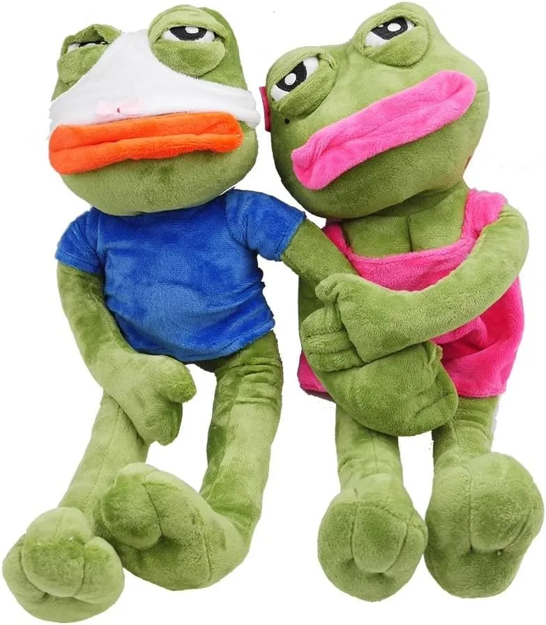 Frog Plush Toy Magic Emotive Frog Stuffed Animal Meme Doll,17.7 Inch Crystal Ultra Soft, Cute Home Gift, Interactive Toy for Children's Day