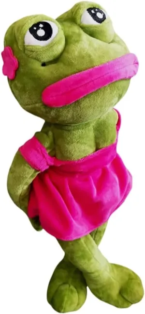 Frog Plush Toy Magic Emotive Frog Stuffed Animal Meme Doll,17.7 Inch Crystal Ultra Soft, Cute Home Gift, Interactive Toy for Children's Day