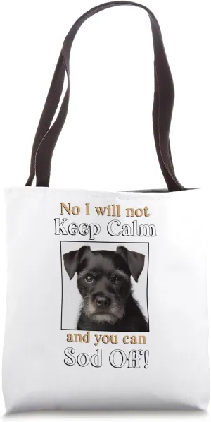 Funny Patterdale Terrier pet dog keep calm sod off Tote Bag