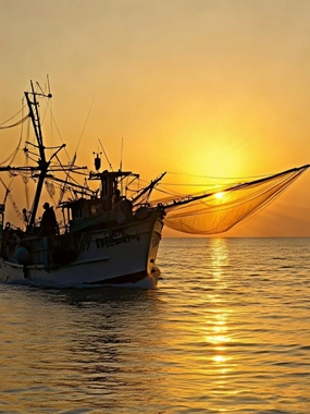 Funny Puzzles Wooden Jigsaw Puzzles Fishing Shrimp Boat Passing Beach at Sunset Drag Nets Out Wooden Jigsaw Puzzle Gift Family Games Kids Children DIY Puzzles Toys 500 Pieces