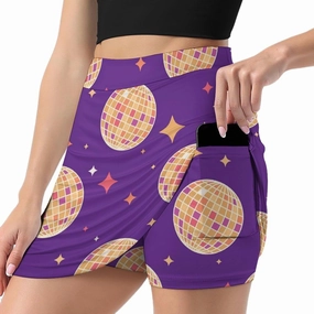 Funny Question Mark Pink Women's Golf Skirts with Inner Shorts Pockets High Waisted Athletic Skorts for Tennis Running