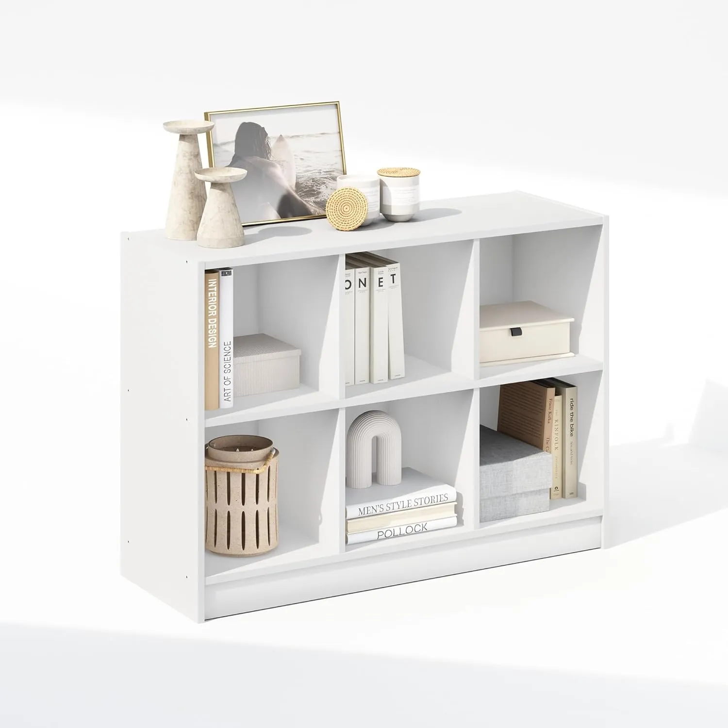 Furinno Basic 3x2 Cube Organizer Shelf Storage, Bookcase, White
