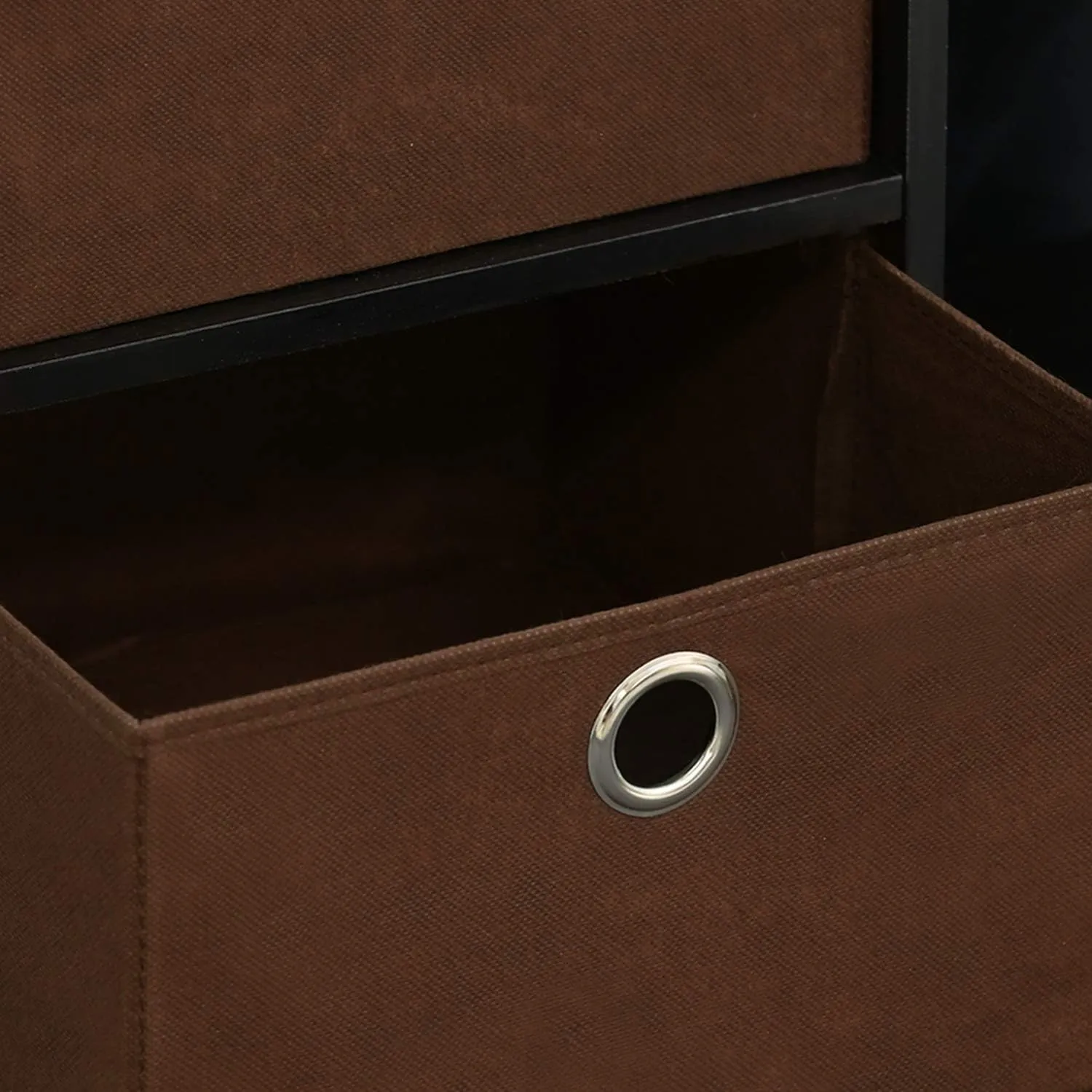 Furinno Basic 3x2 Cube Storage Bookcase Organizer with Bins, Espresso/Brown