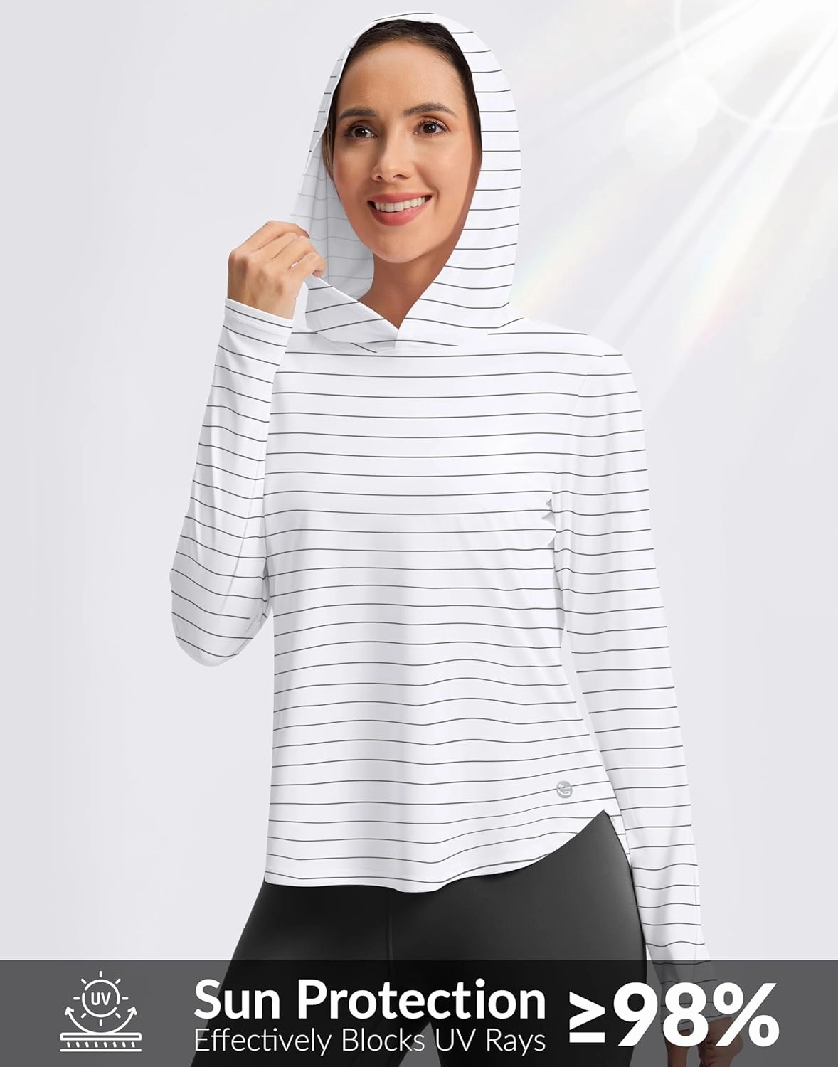 G Gradual Women's UPF 50  Sun Shirt with Hoodie Long Sleeve UV Protection Shirts Lightweight Hiking Fishing Shirts for Women